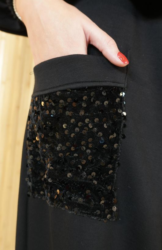 Soft Tech Sequin Pocket Shelby Pant Black /9=